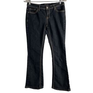 Earl Jeans Size 9 Blue Denim Embroidered Boot Cut Low Rise Stretch Y2K Classic